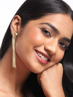 Blueberry - Ripley Gold Curtain Earring