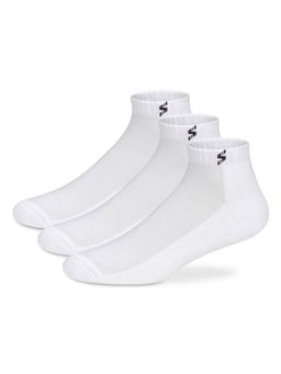 Supersox - White Half Terry Cushion Special Design Sneaker Length Socks For Men (Pack of 3)