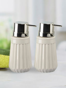 Kookee - Ceramic Soap Dispenser for handwash-Grey (Set of 2)