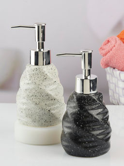 Kookee - Ceramic Soap Dispenser for handwash-White-Black (Set of 2)