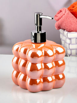 Kookee - Ceramic Soap Dispenser for handwash for Bathroom-Orange