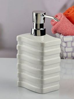 Kookee - Ceramic Soap Dispenser for handwash for Bathroom-White