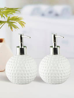 Kookee - Ceramic Soap Dispenser for handwash-White (Set of 2)