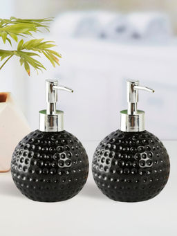 Kookee - Ceramic Soap Dispenser for handwash-Black (Set of 2)