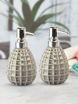 Kookee - Ceramic Soap Dispenser for handwash-Grey (Set of 2)