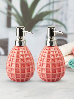 Kookee - Ceramic Soap Dispenser for handwash-Orange (Set of 2)