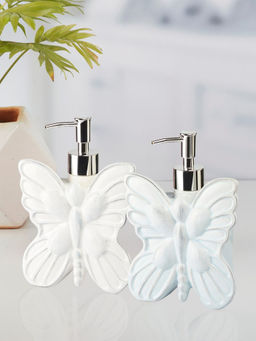 Kookee - Ceramic Soap Dispenser for handwash-Blue-White (Set of 2)