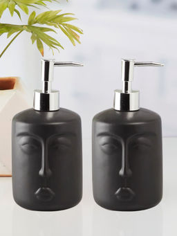 Kookee - Ceramic Soap Dispenser for handwash-Black (Set of 2)