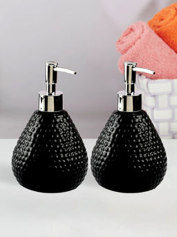 Kookee - Ceramic Soap Dispenser for handwash-Black (Set of 2)