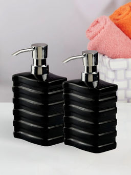Kookee - Ceramic Soap Dispenser for handwash-Black (Set of 2)