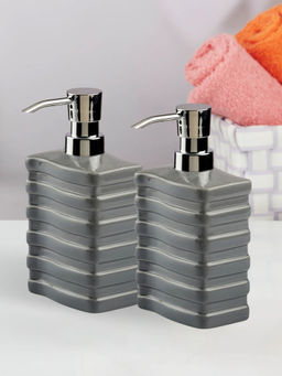 Kookee - Ceramic Soap Dispenser for handwash-Grey (Set of 2)