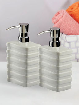 Kookee - Ceramic Soap Dispenser for handwash-Grey (Set of 2)