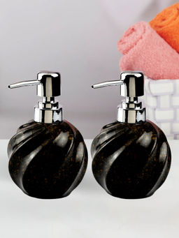 Kookee - Ceramic Soap Dispenser for handwash-Black (Set of 2)