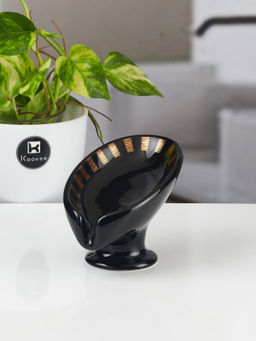Kookee - Ceramic Soap Holder Dish-Set of 1 Bathroom Accessories for Home-Black