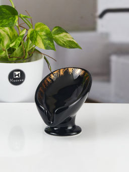 Kookee - Ceramic Soap Holder Dish-Set of 1 Bathroom Accessories for Home-Black