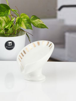 Kookee - Ceramic Soap Holder Dish-Set of 1 Bathroom Accessories for Home-White