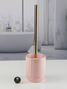 Kookee - Ceramic Toilet Cleaner Brush with Holder for Bathroom- Pink (Set of 2)