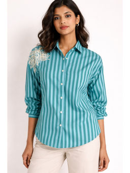 Amoh - Green Scarlet Stripes Shirt