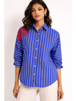 Amoh - Blue Scarlet Stripes Shirt