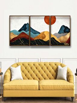 The Art House - Abstract Painting Multicolor (Set of 3) (60X30 Inches)