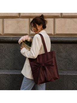 MasQ - Big Bow Brown Tote Bag
