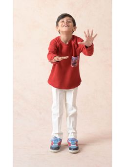 THETAA - Full Sleeves Red T-Shirt