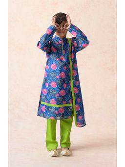 THETAA - Blue Kurta With Pyjama