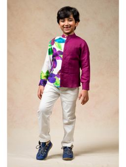 THETAA - Half N Half Magenta Shirt
