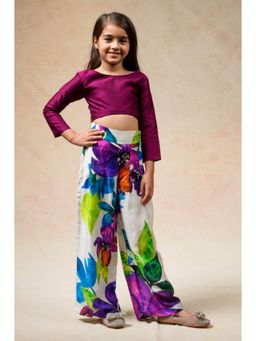 THETAA - Purple Crop Top With Palazzo