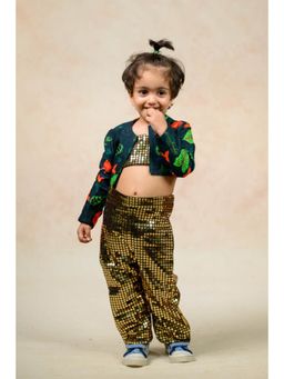 THETAA - Gold Tube Top With Pant And Jacket