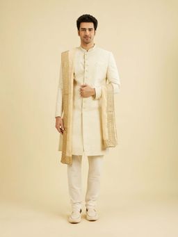 Manyavar - Beige Blended Viscose Dupatta for Men
