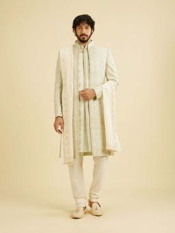 Manyavar - Cream Georgette Dupatta for Men