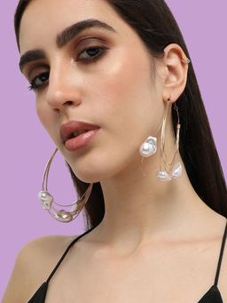 Sohi - Gold Plated Pearls Casual Drop Earring For Women