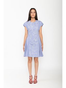 Contemponari - Blue Lily Of The Valley Mini Dress