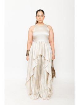 Contemponari - Cream Vanilla Dusk Top with Palazzo