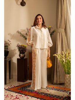 House of Inari - Petunia Ivory Embroidered Indo Western Co-Ord Set