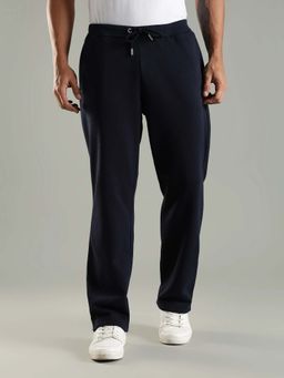 Tommy Hilfiger - Navy Blue Regular Fit Solid Mid Rise Trackpant