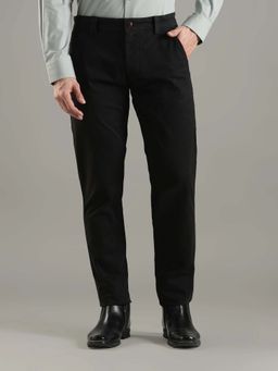 Tommy Hilfiger - Black Slim Fit Solid Mid Rise Trouser