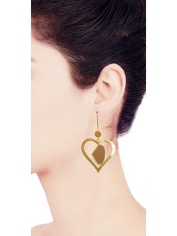 ORNAMAAS - Pieces Of My Heart Galactic Cut Flat Stone Ear Gold Danglers