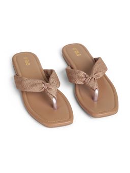 R&B - Beige Women PU Solid Flats