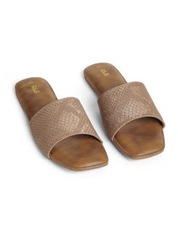 R&B - Beige Women PU Solid Flats