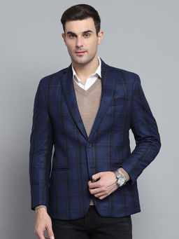 Monte Carlo - Men Blue Checks Coat