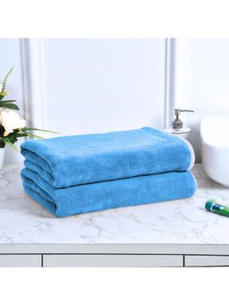 Black Gold - Bath Towels 400 Gsm Lightweight Ultra-Soft Plain Sky Blue (Pack Of 2)