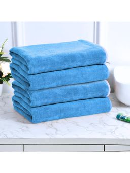 Black Gold - Bath Towels 400 Gsm Lightweight Ultra-Soft Plain Sky Blue (Pack Of 4)