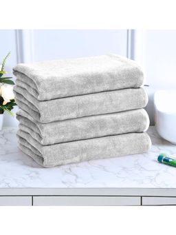 Black Gold - Bath Towels 400 Gsm Lightweight Ultra-Soft Plain White (Pack Of 4)