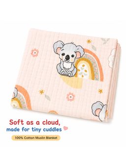 Chinmay Kids - Peach Baby Muslin Blanket for Newborn Babies | 100% Cotton Muslin Swaddle Blanket