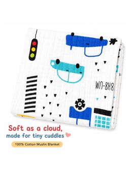 Chinmay Kids - White Baby Muslin Blanket for Newborn Babies | 100% Cotton Muslin Swaddle Blanket