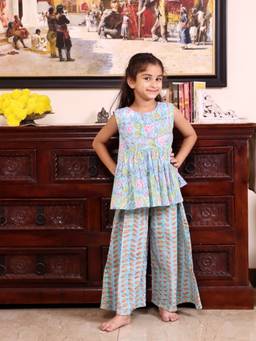 Evaraah - Petal Poetry Kurta with Palazzo