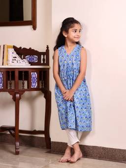Evaraah - Azure Bloom Cotton Coord Set
