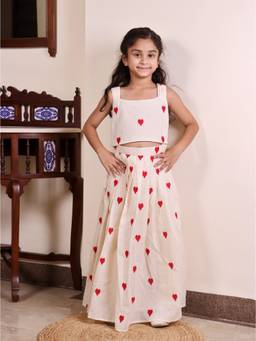 Evaraah - Little Valentine Top with Skirt